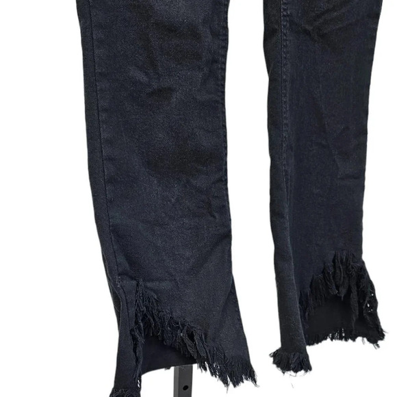 Oak + Fort Womens Fringe Black Jeans - Picture 3 of 9
